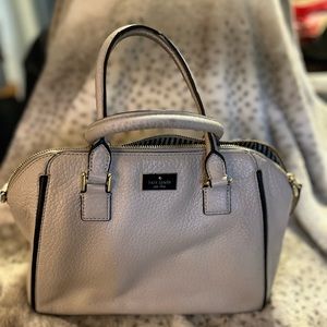 Kate Spade ♠️ Well loved Nude pebble leather bag with black trim